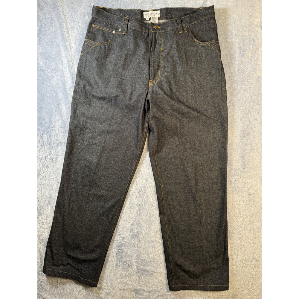 Il Canto Mens Jeans Dark Wash Wide Leg Relaxed Soft Denim Tag 40L True 40x32.5